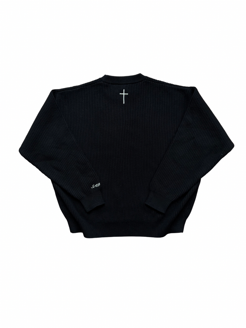 "SHADOW OF CHRIST" KNIT SWEATER