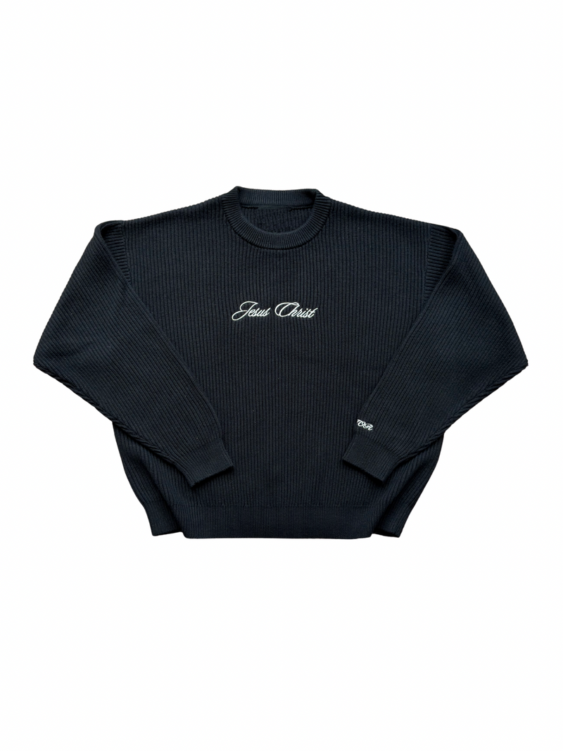 "SHADOW OF CHRIST" KNIT SWEATER