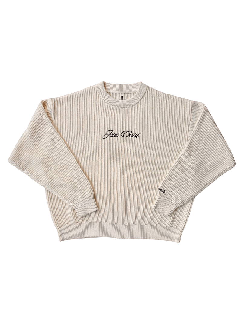 "LIGHT OF CHRIST" KNIT SWEATER