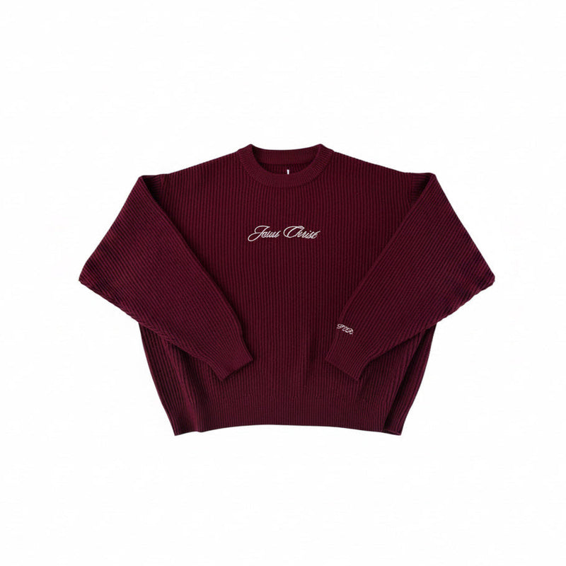 "BLOOD OF CHRIST" KNIT SWEATER